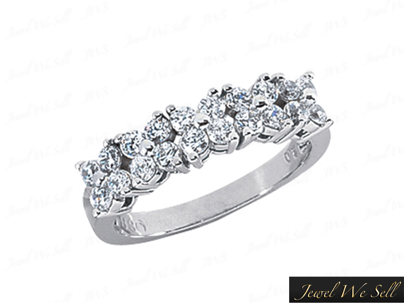 ... White Gold Round Diamond Wedding Band Ring Butterfly Prong Set I SI2