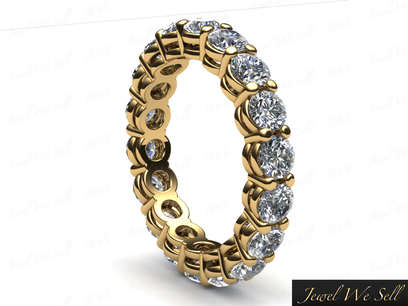 3.00Ct Round Diamond Open Gallery Shared Prong Eternity Band Ring 18K Gold G SI1 - Picture 8 of 8