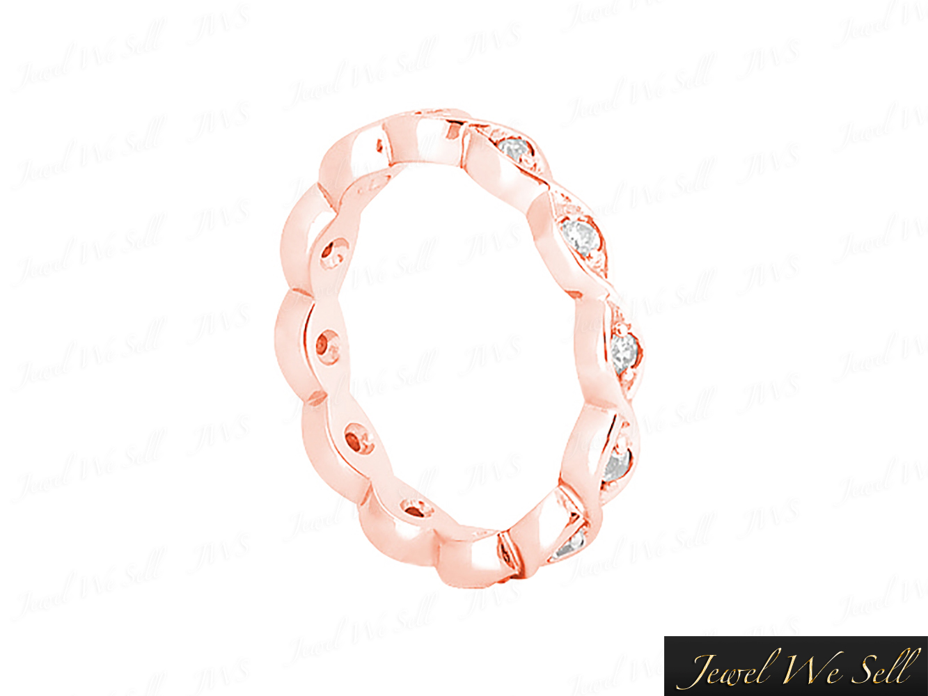 Genuine .25Ct Round Brilliant Diamond Twisted Eternity Band Ring 14K Gold G SI1 - Picture 4 of 8