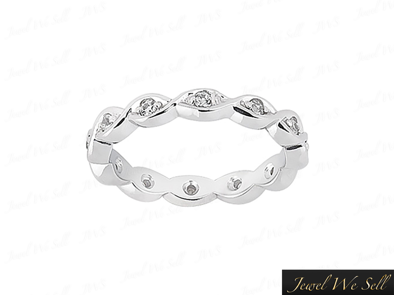 Genuine .25Ct Round Brilliant Diamond Twisted Eternity Band Ring 14K Gold G SI1 - Picture 5 of 8