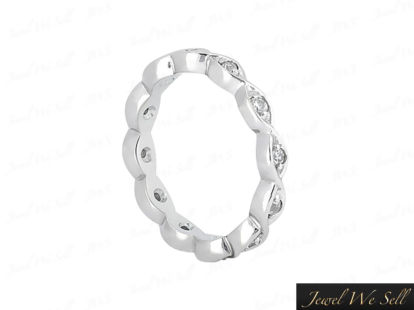 Genuine .25Ct Round Brilliant Diamond Twisted Eternity Band Ring 14K Gold G SI1 - Picture 6 of 8