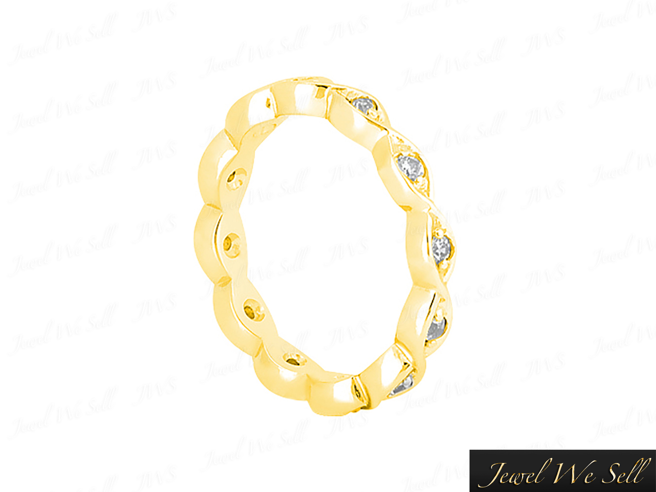 Genuine .25Ct Round Brilliant Diamond Twisted Eternity Band Ring 14K Gold G SI1 - Picture 8 of 8