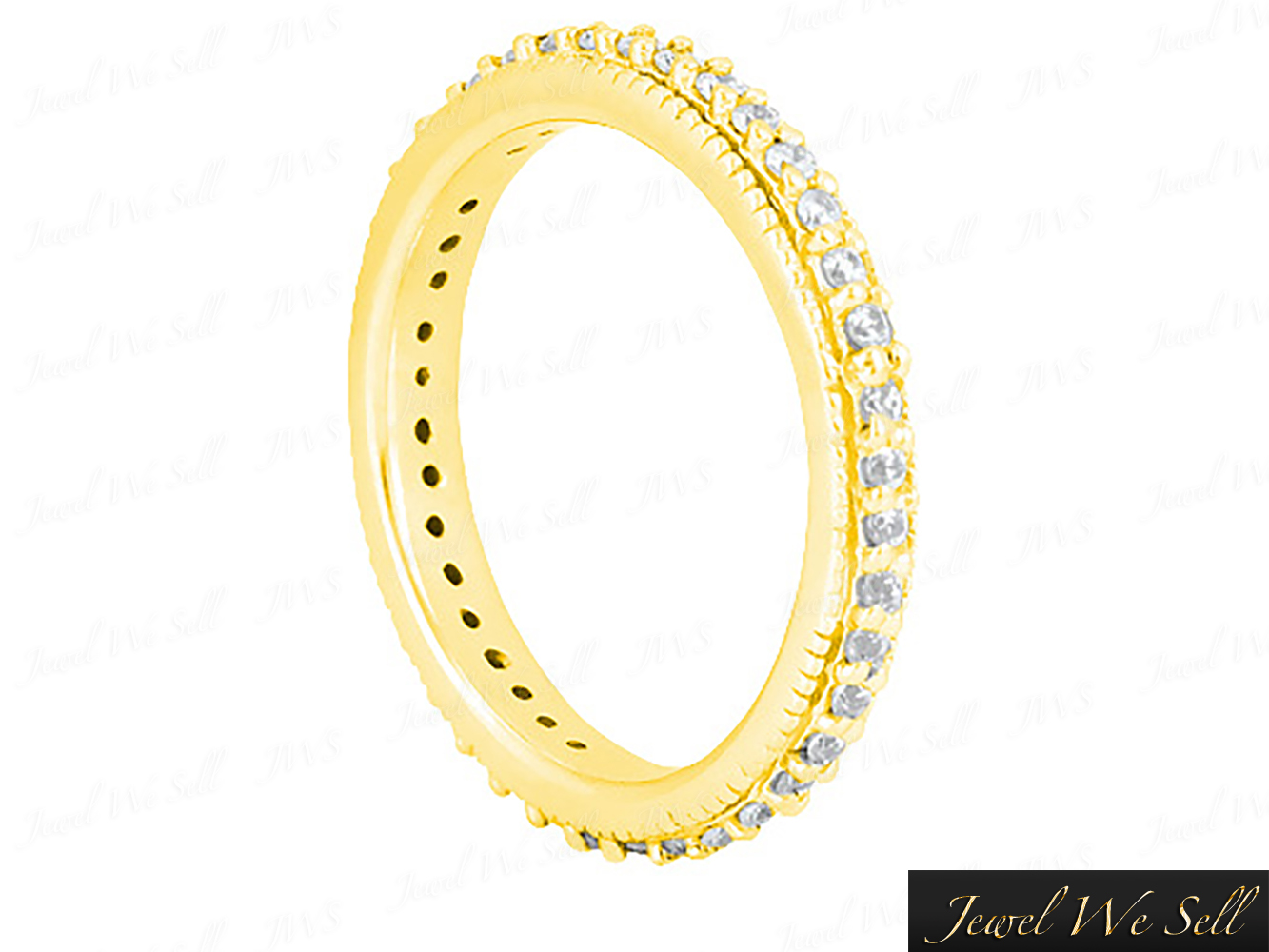 Natural 1.25Ct Round Brilliant Cut Diamond Milgrain Eternity Ring 18K Gold G SI1 - Picture 8 of 8