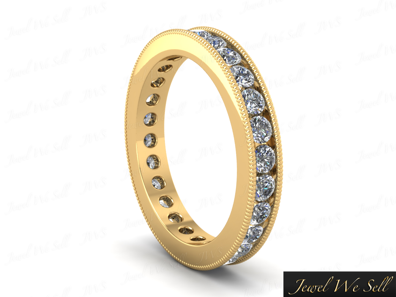 1.25Ct Round Diamond Channel Milgrain Eternity Band Wedding Ring 18K Gold G SI1 - Picture 8 of 8