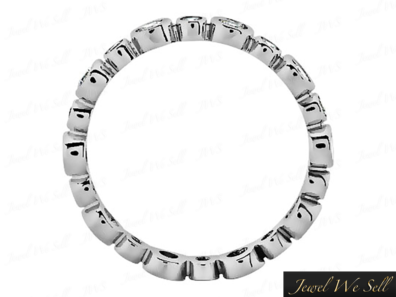 .45Ct Round Brilliant Cut Diamond Alternating Eternity Band Ring 10K Gold G-H I1 - Picture 4 of 6