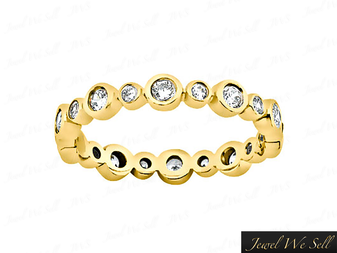 .45Ct Round Brilliant Cut Diamond Alternating Eternity Band Ring 10K Gold G-H I1 - Picture 5 of 6