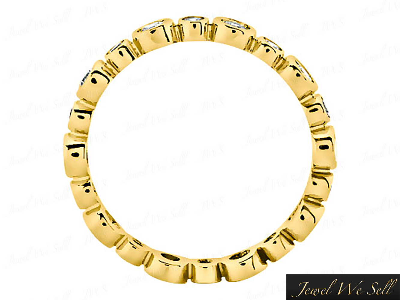 .45Ct Round Brilliant Cut Diamond Alternating Eternity Band Ring 10K Gold G-H I1 - Picture 6 of 6