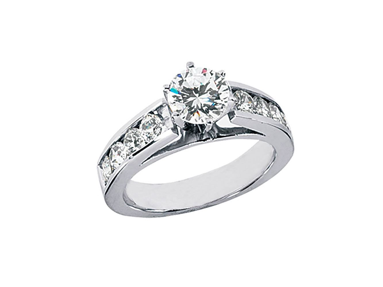 1.60Ct Round Cut Diamond Cathedral Bridal Engagement Ring