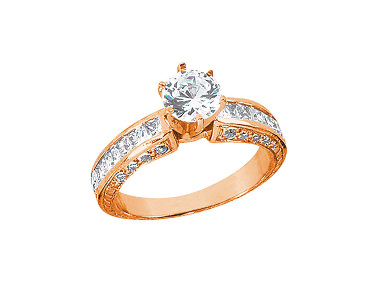 1.50Ct Round Princess Round Cut Diamond Vintage Engagement Ring 14k Gold I SI2 - Picture 6 of 12
