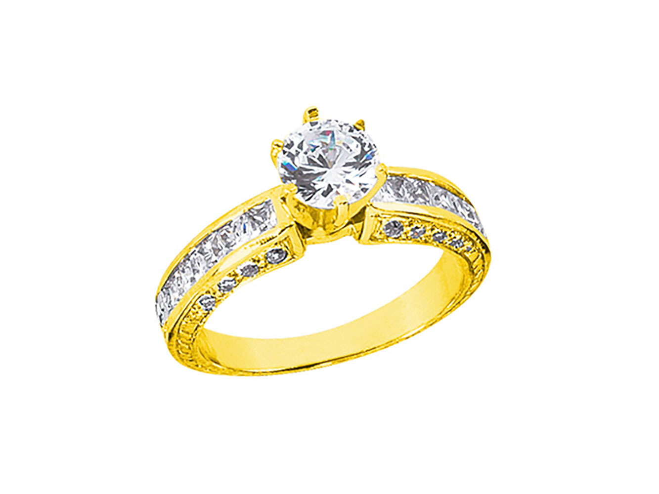 1.50Ct Round Princess Round Cut Diamond Vintage Engagement Ring 14k Gold I SI2 - Picture 12 of 12