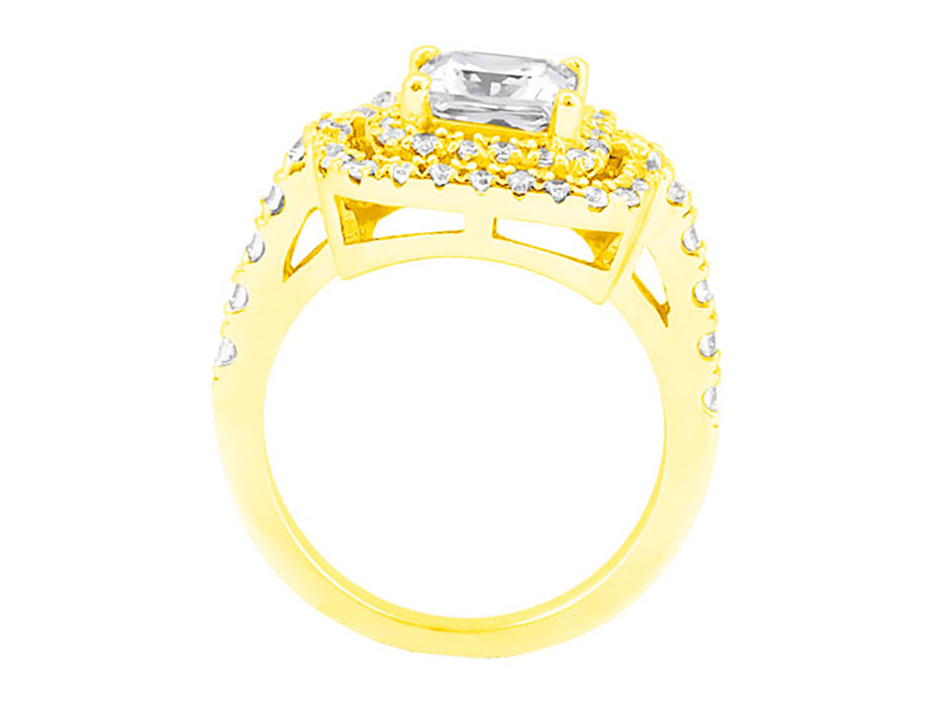 Genuine 1.25Ct Princess Round Diamond Double Halo Engagement Ring 10k Gold GH I1 - Picture 12 of 12