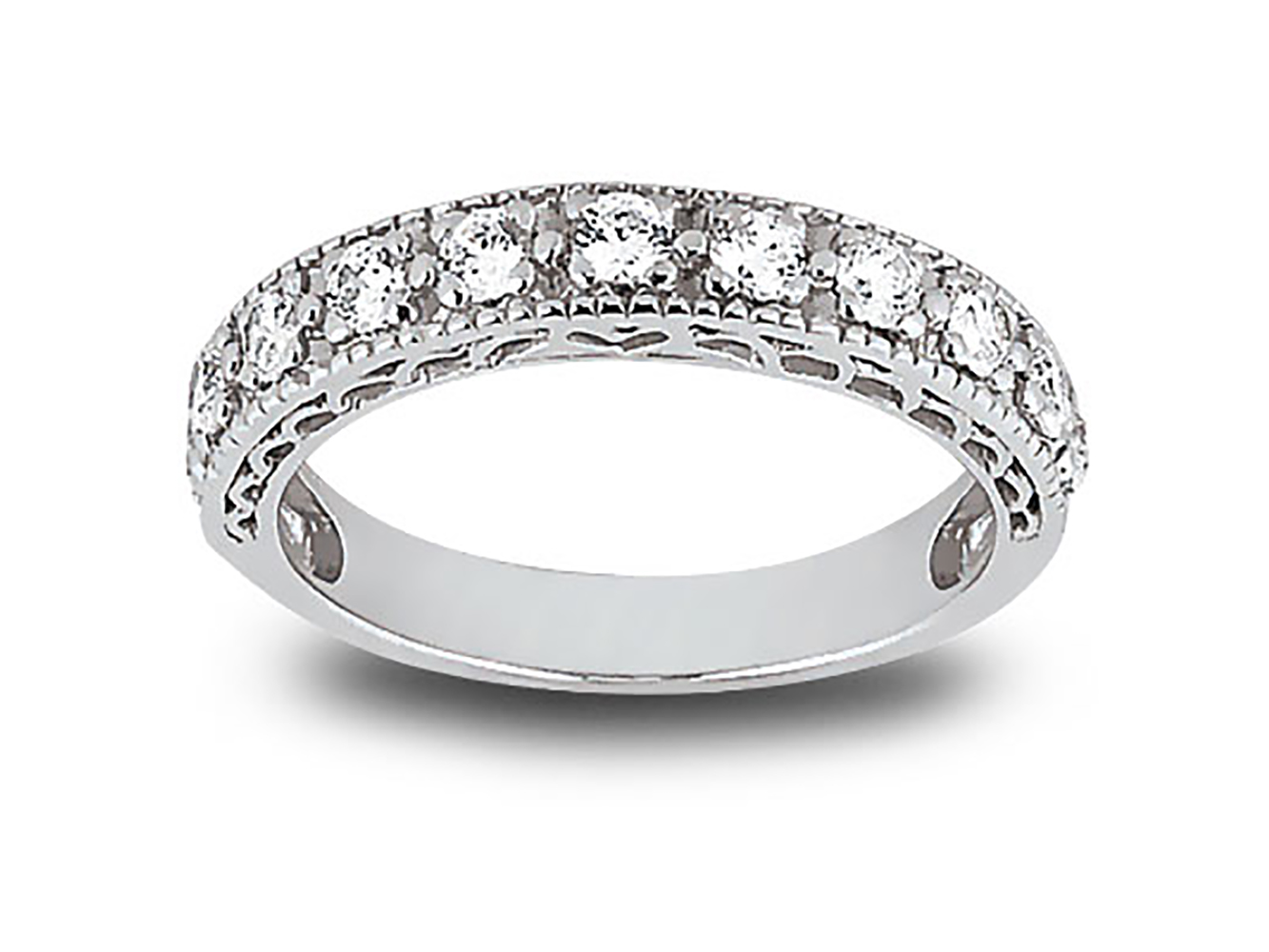 77ct diamond wedding band ring 18k white gold round cut g si1