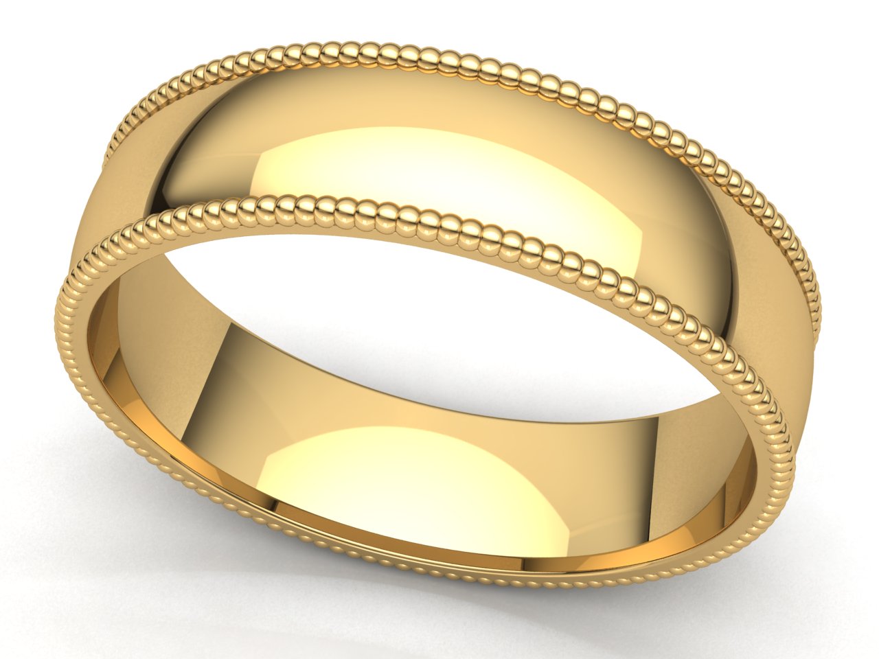 Milgrain Dome Comfort Fit Wedding Band Ring Mens Womens 2mm-8mm Solid 10k Gold - Picture 10 of 25