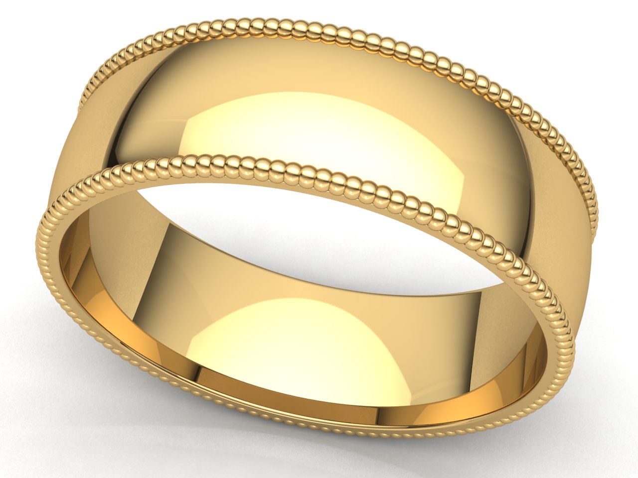 Milgrain Dome Comfort Fit Wedding Band Ring Mens Womens 2mm-8mm Solid 10k Gold - Picture 14 of 25