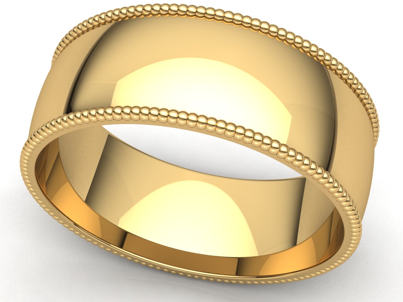 Milgrain Dome Comfort Fit Wedding Band Ring Mens Womens 2mm-8mm Solid 10k Gold - Picture 18 of 25