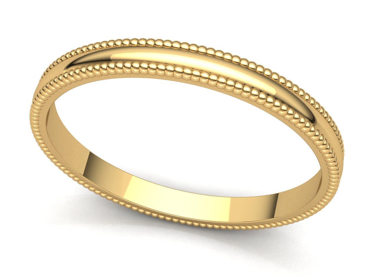 Domed Milgrain Band Ring Mens Womens 2mm 3mm 4mm 5mm 6mm 7mm 8mm Solid 10k Gold - Picture 2 of 29