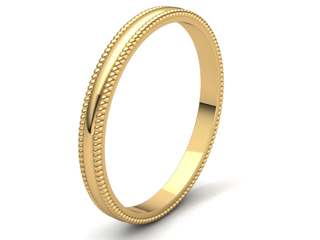 Domed Milgrain Band Ring Mens Womens 2mm 3mm 4mm 5mm 6mm 7mm 8mm Solid 10k Gold - Picture 3 of 29