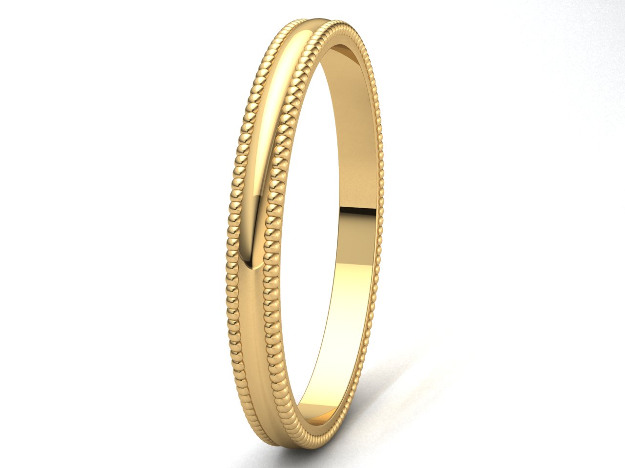 Domed Milgrain Band Ring Mens Womens 2mm 3mm 4mm 5mm 6mm 7mm 8mm Solid 10k Gold - Picture 5 of 29