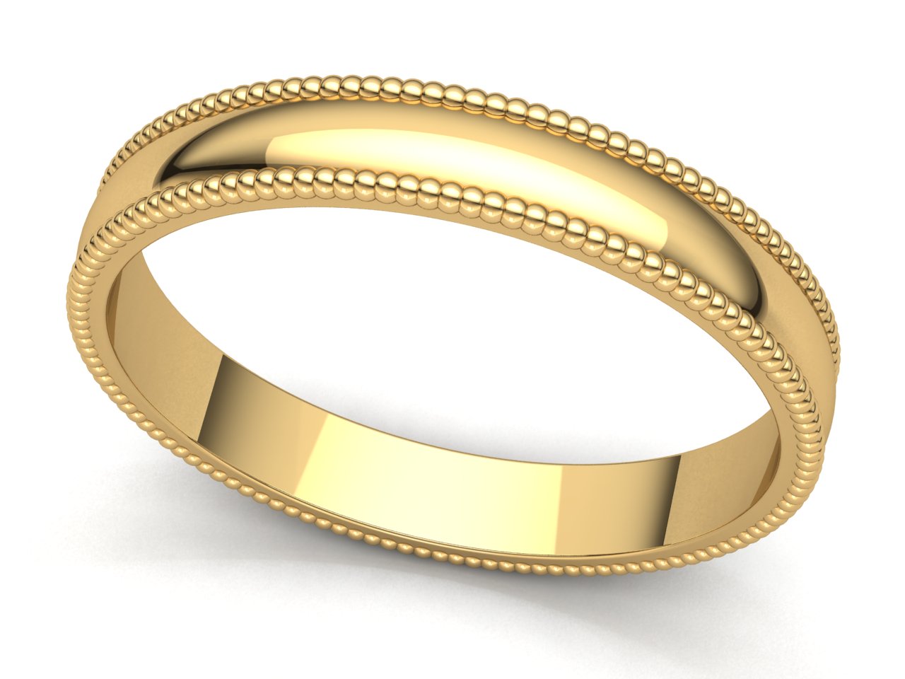 Domed Milgrain Band Ring Mens Womens 2mm 3mm 4mm 5mm 6mm 7mm 8mm Solid 10k Gold - Picture 6 of 29