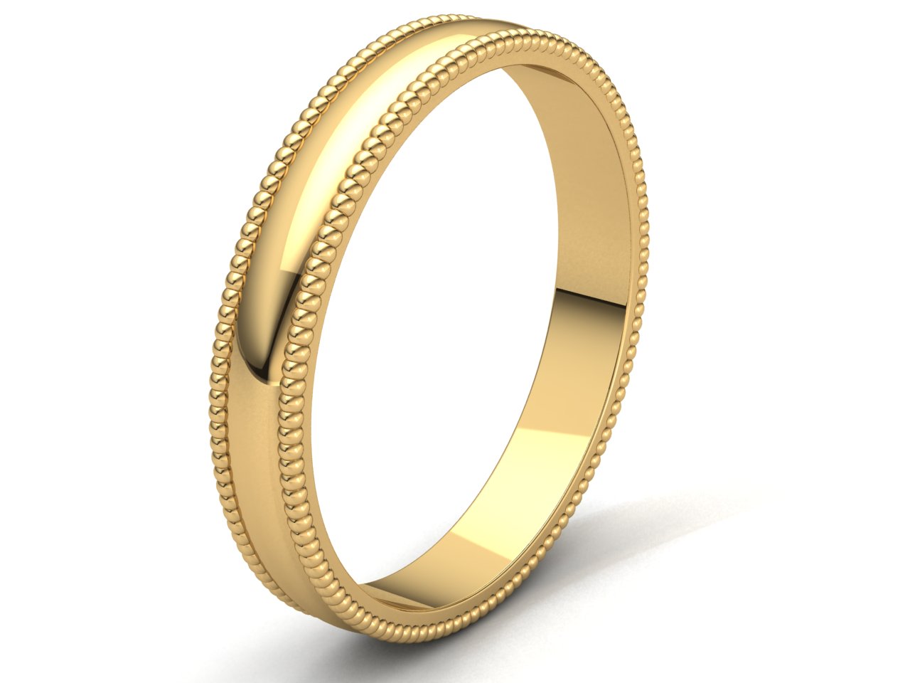 Domed Milgrain Band Ring Mens Womens 2mm 3mm 4mm 5mm 6mm 7mm 8mm Solid 10k Gold - Picture 7 of 29