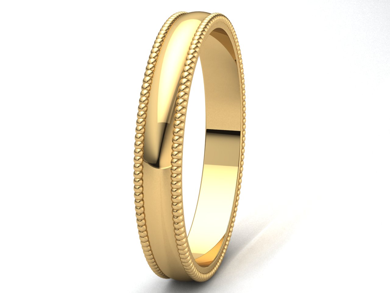 Domed Milgrain Band Ring Mens Womens 2mm 3mm 4mm 5mm 6mm 7mm 8mm Solid 10k Gold - Picture 9 of 29