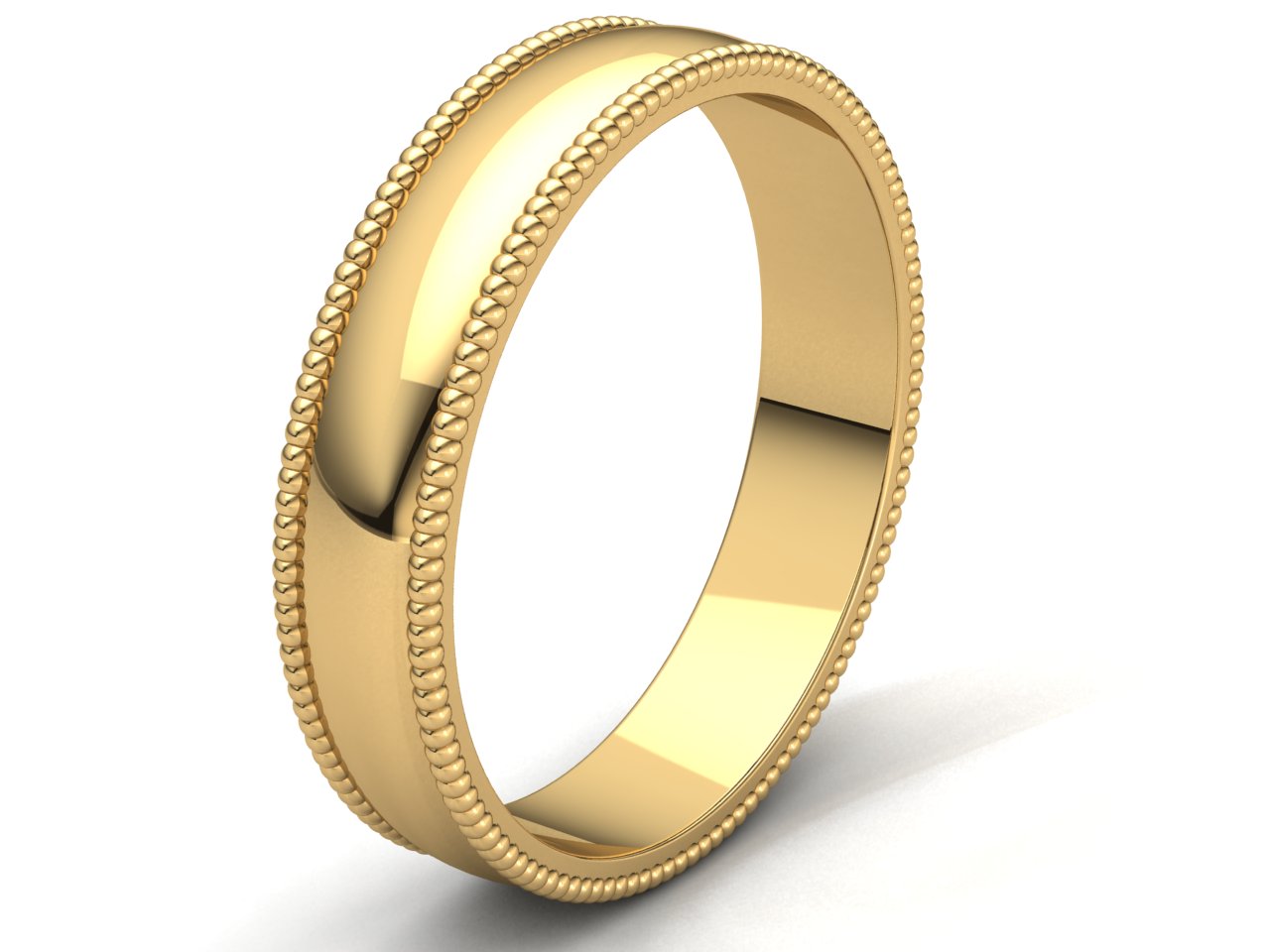 Domed Milgrain Band Ring Mens Womens 2mm 3mm 4mm 5mm 6mm 7mm 8mm Solid 10k Gold - Picture 11 of 29