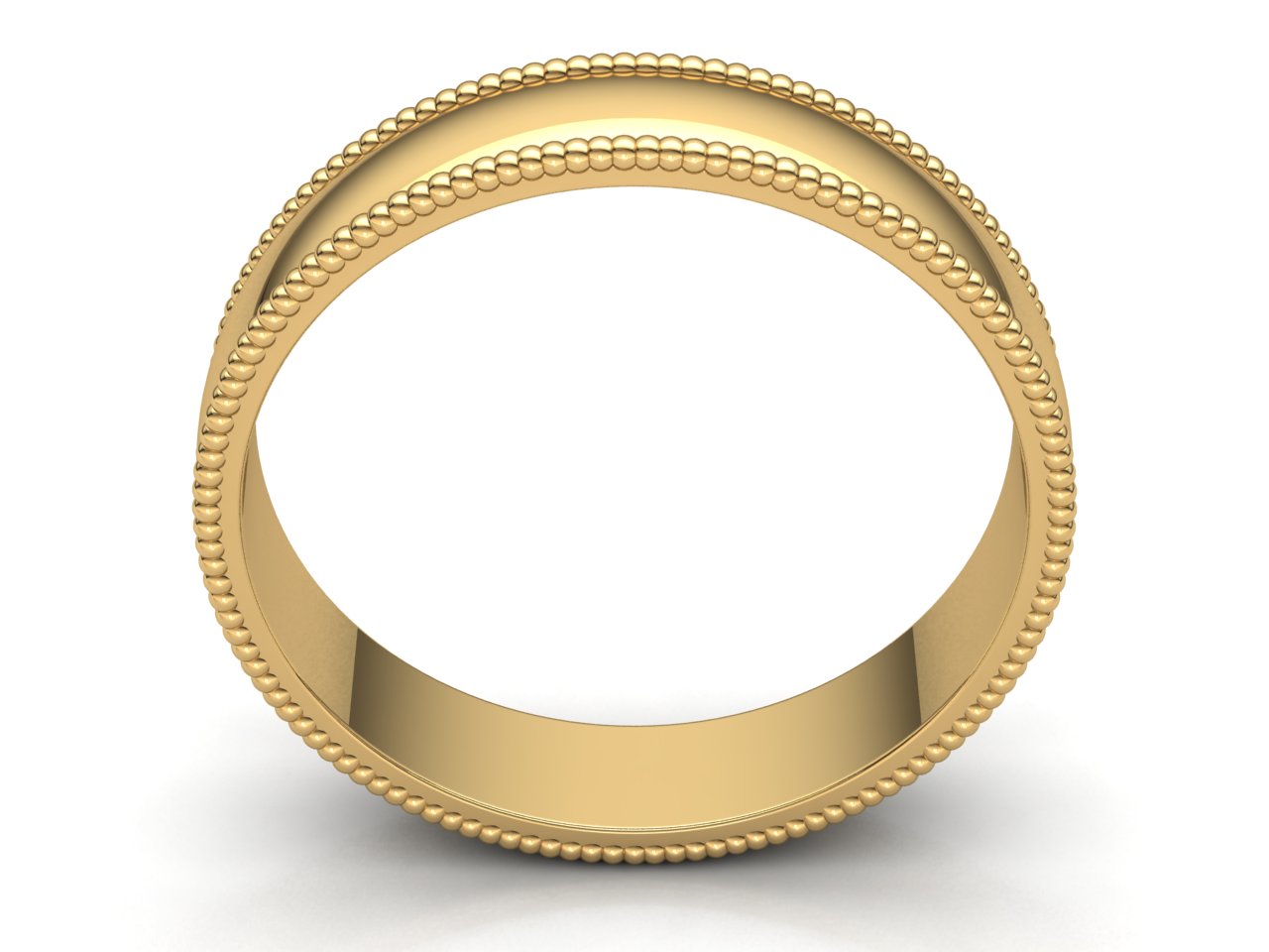 Domed Milgrain Band Ring Mens Womens 2mm 3mm 4mm 5mm 6mm 7mm 8mm Solid 10k Gold - Picture 12 of 29