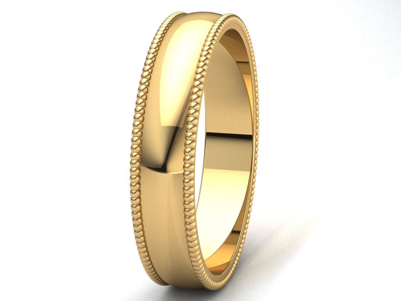 Domed Milgrain Band Ring Mens Womens 2mm 3mm 4mm 5mm 6mm 7mm 8mm Solid 10k Gold - Picture 13 of 29