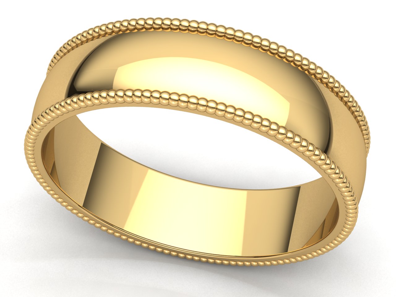 Domed Milgrain Band Ring Mens Womens 2mm 3mm 4mm 5mm 6mm 7mm 8mm Solid 10k Gold - Picture 14 of 29
