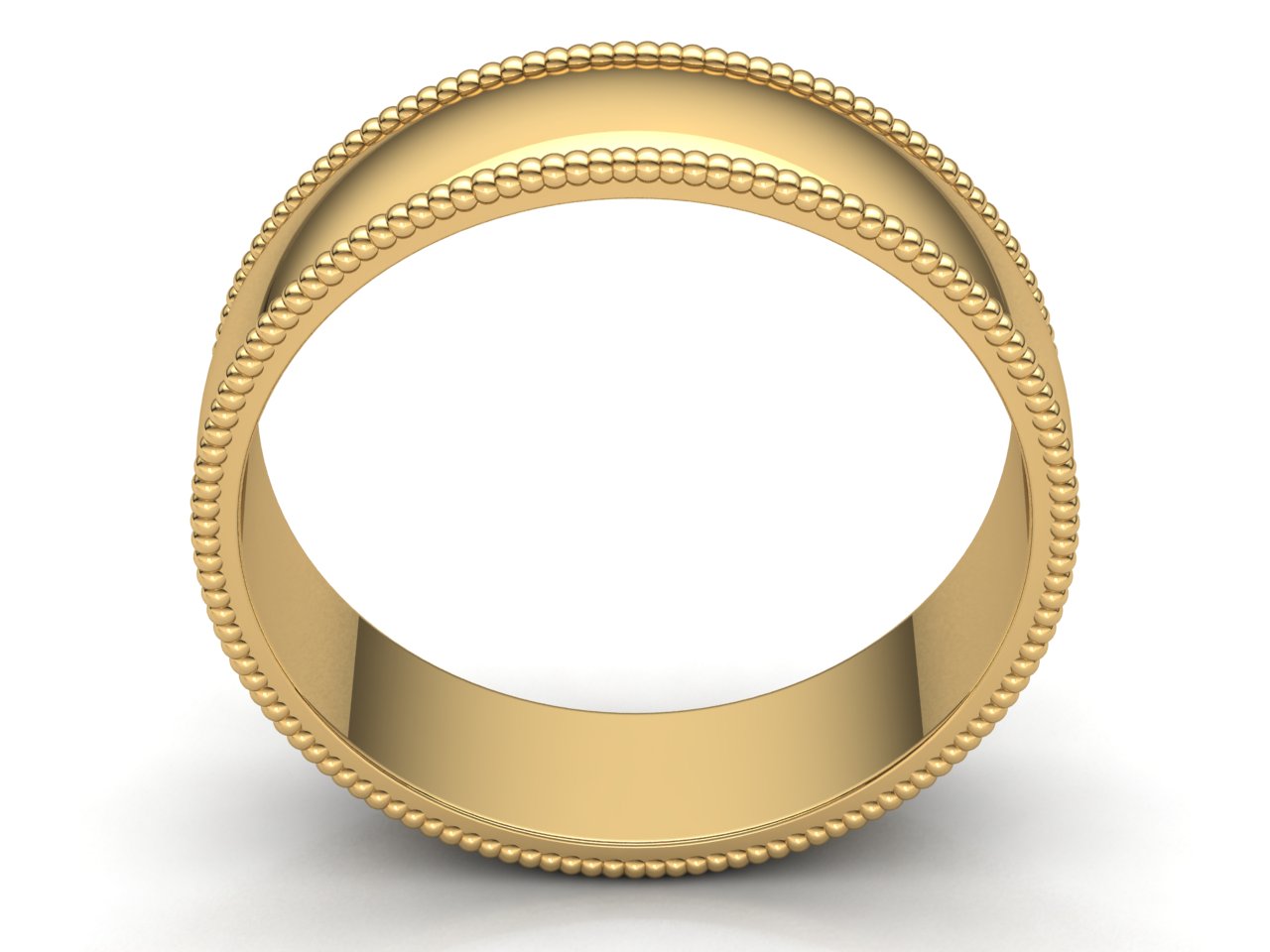 Domed Milgrain Band Ring Mens Womens 2mm 3mm 4mm 5mm 6mm 7mm 8mm Solid 10k Gold - Picture 16 of 29