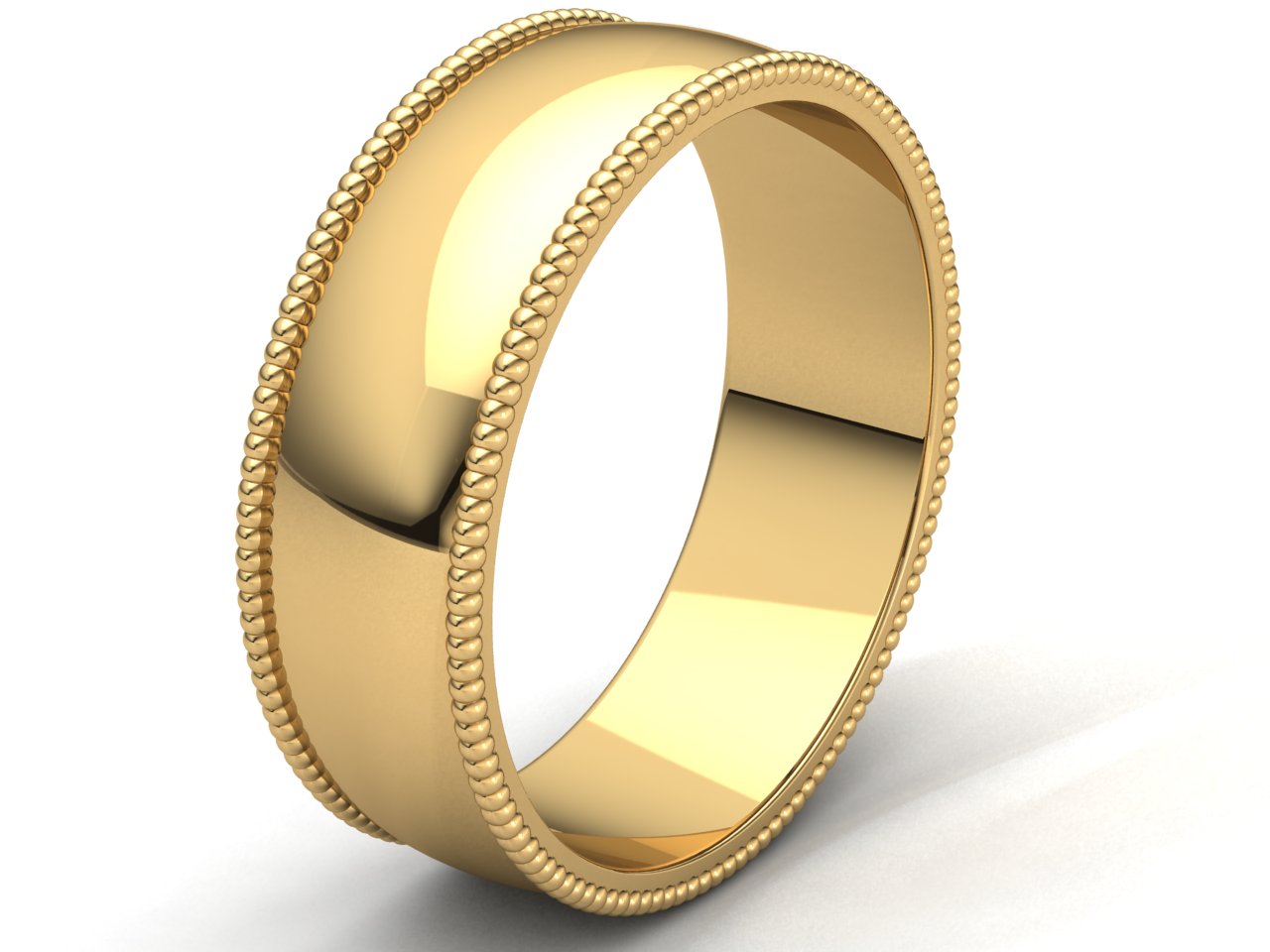 Domed Milgrain Band Ring Mens Womens 2mm 3mm 4mm 5mm 6mm 7mm 8mm Solid 10k Gold - Picture 19 of 29