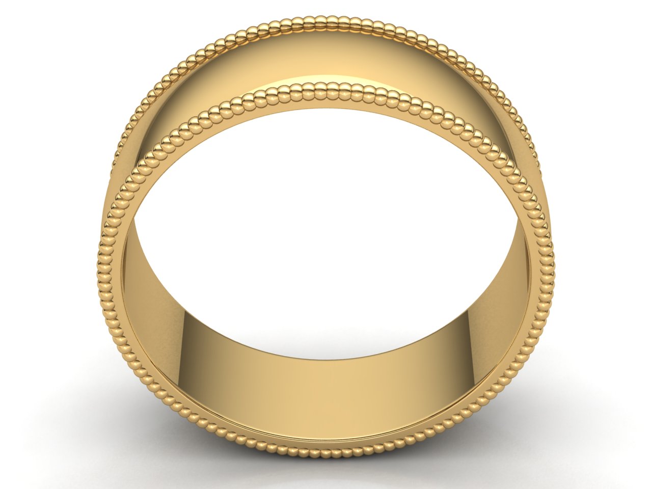 Domed Milgrain Band Ring Mens Womens 2mm 3mm 4mm 5mm 6mm 7mm 8mm Solid 10k Gold - Picture 20 of 29