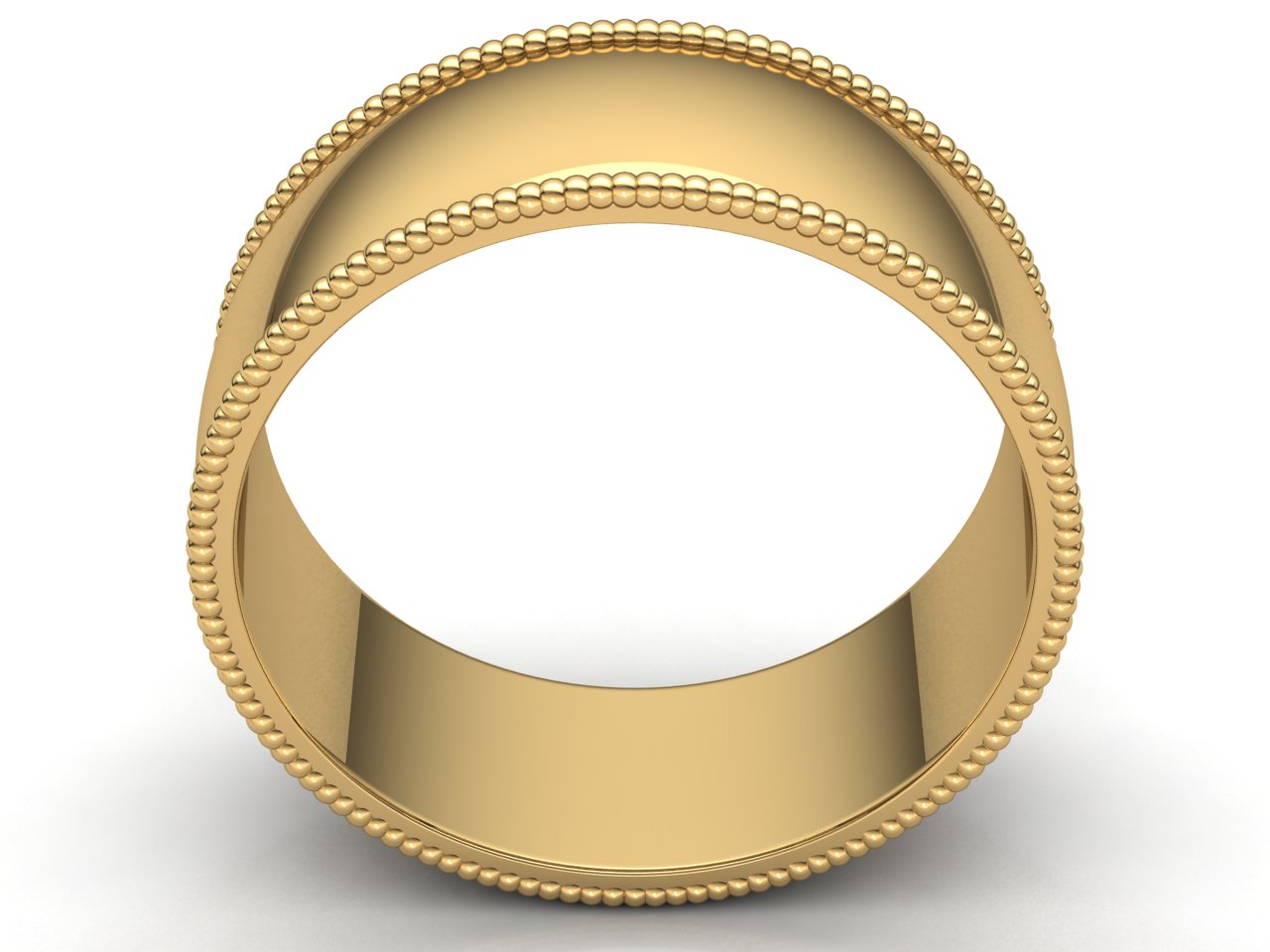 Domed Milgrain Band Ring Mens Womens 2mm 3mm 4mm 5mm 6mm 7mm 8mm Solid 10k Gold - Picture 24 of 29