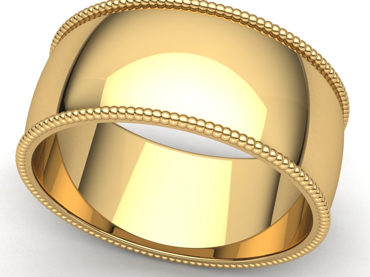 Domed Milgrain Band Ring Mens Womens 2mm 3mm 4mm 5mm 6mm 7mm 8mm Solid 10k Gold - Picture 26 of 29