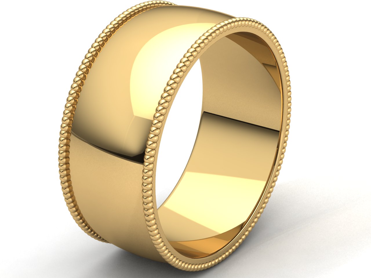 Domed Milgrain Band Ring Mens Womens 2mm 3mm 4mm 5mm 6mm 7mm 8mm Solid 10k Gold - Picture 27 of 29
