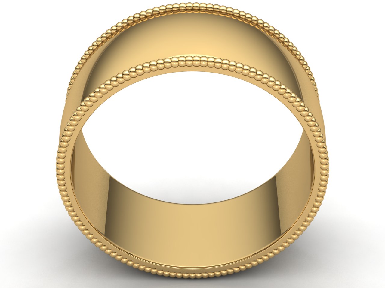 Domed Milgrain Band Ring Mens Womens 2mm 3mm 4mm 5mm 6mm 7mm 8mm Solid 10k Gold - Picture 28 of 29
