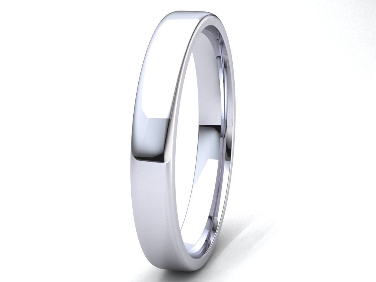 Comfort Fit Euro Dome Wedding Band Ring Mens Womens 2mm-8mm Solid 14k White Gold - Picture 9 of 29