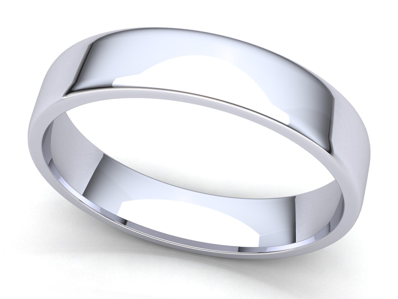 Comfort Fit Euro Dome Wedding Band Ring Mens Womens 2mm-8mm Solid 14k White Gold - Picture 10 of 29