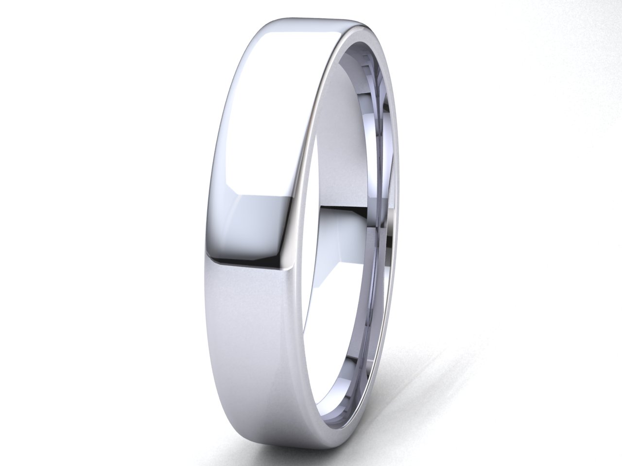 Comfort Fit Euro Dome Wedding Band Ring Mens Womens 2mm-8mm Solid 14k White Gold - Picture 13 of 29