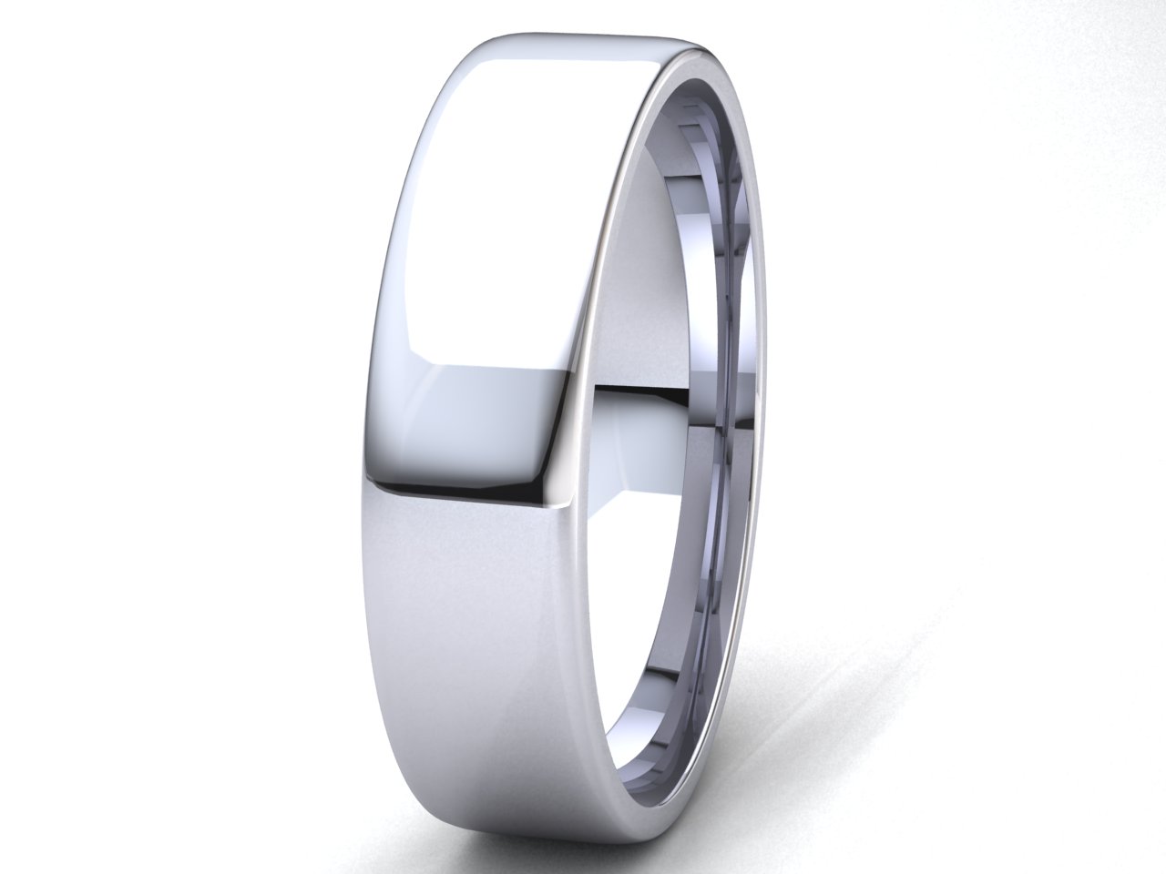 Comfort Fit Euro Dome Wedding Band Ring Mens Womens 2mm-8mm Solid 14k White Gold - Picture 17 of 29