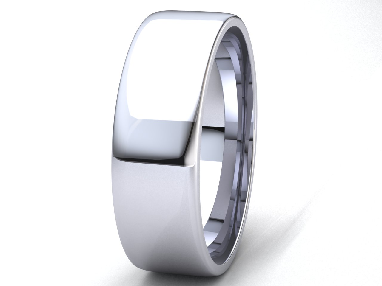 Comfort Fit Euro Dome Wedding Band Ring Mens Womens 2mm-8mm Solid 14k White Gold - Picture 21 of 29