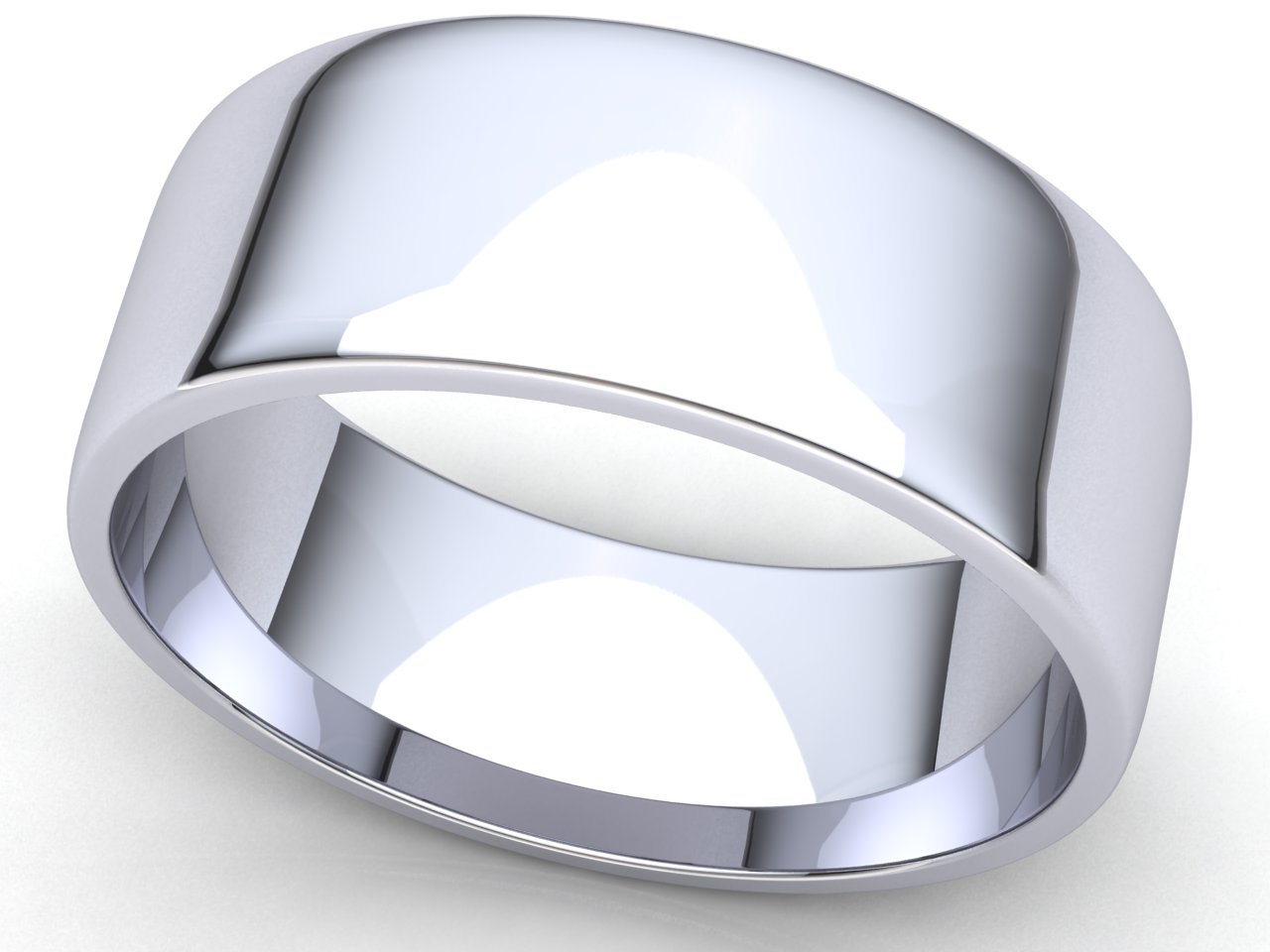 Comfort Fit Euro Dome Wedding Band Ring Mens Womens 2mm-8mm Solid 14k White Gold - Picture 22 of 29