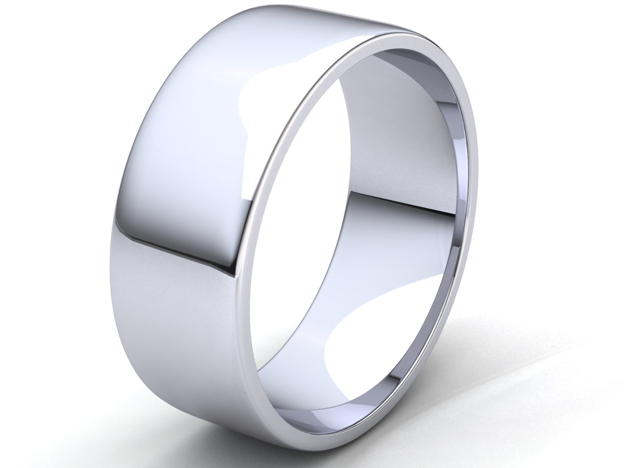 Comfort Fit Euro Dome Wedding Band Ring Mens Womens 2mm-8mm Solid 14k White Gold - Picture 23 of 29