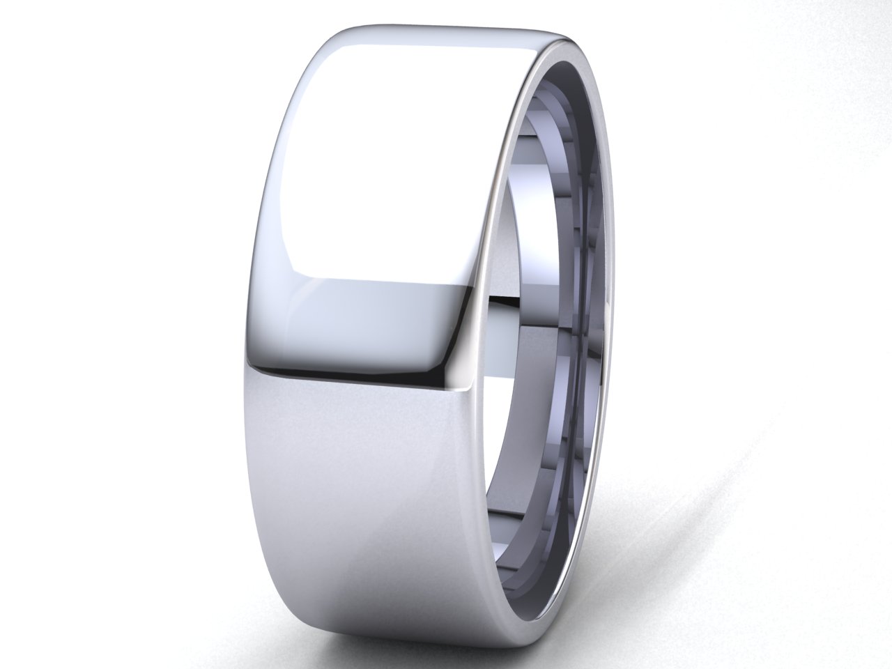 Comfort Fit Euro Dome Wedding Band Ring Mens Womens 2mm-8mm Solid 14k White Gold - Picture 25 of 29
