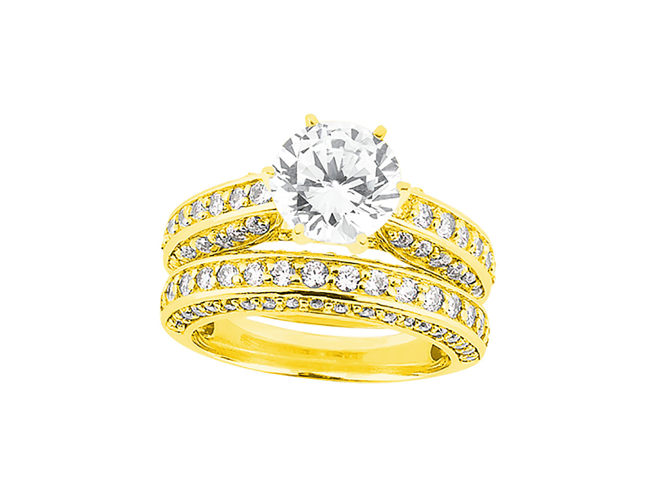 1.50Ct Round Cut Diamond Engagement Ring Wedding Band Set Solid 14k Gold GH SI1 - Picture 12 of 12
