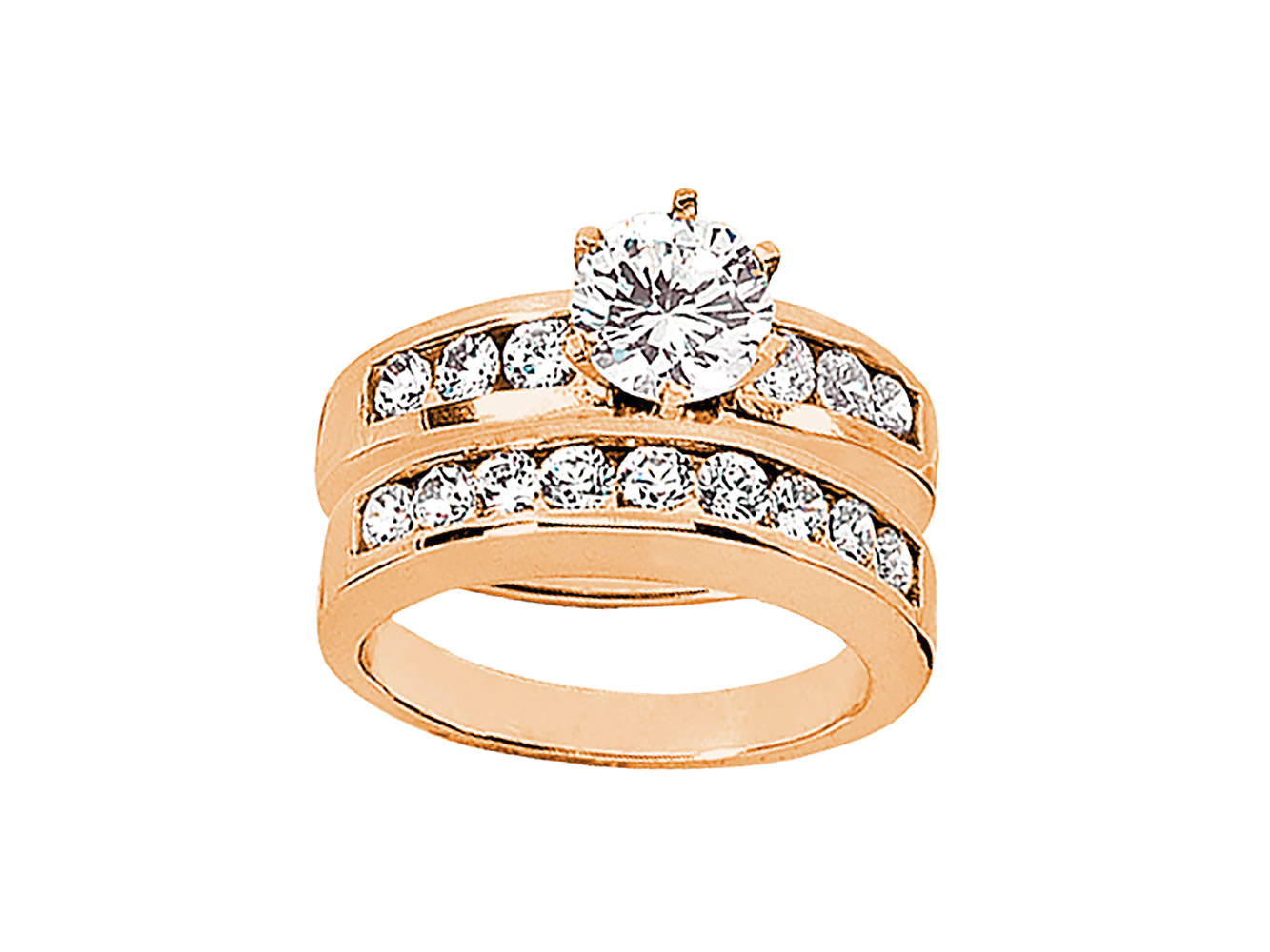 Genuine 1.50Ct Round Cut Diamond Engagement Ring Set Solid 10k Gold KL I1 - Picture 4 of 12