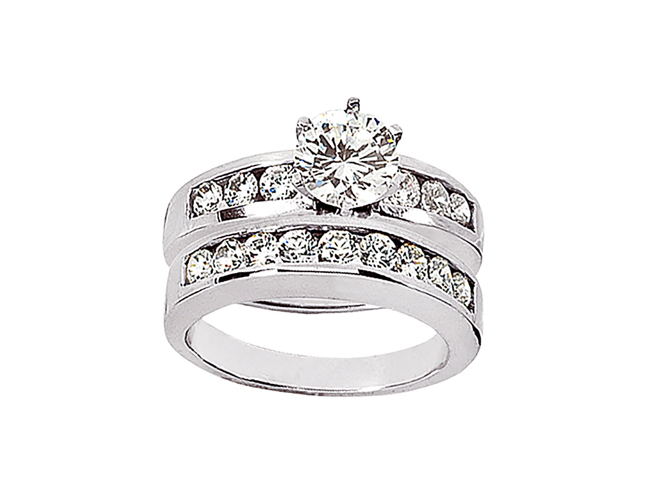 Genuine 1.50Ct Round Cut Diamond Engagement Ring Set Solid 10k Gold KL I1 - Picture 9 of 12