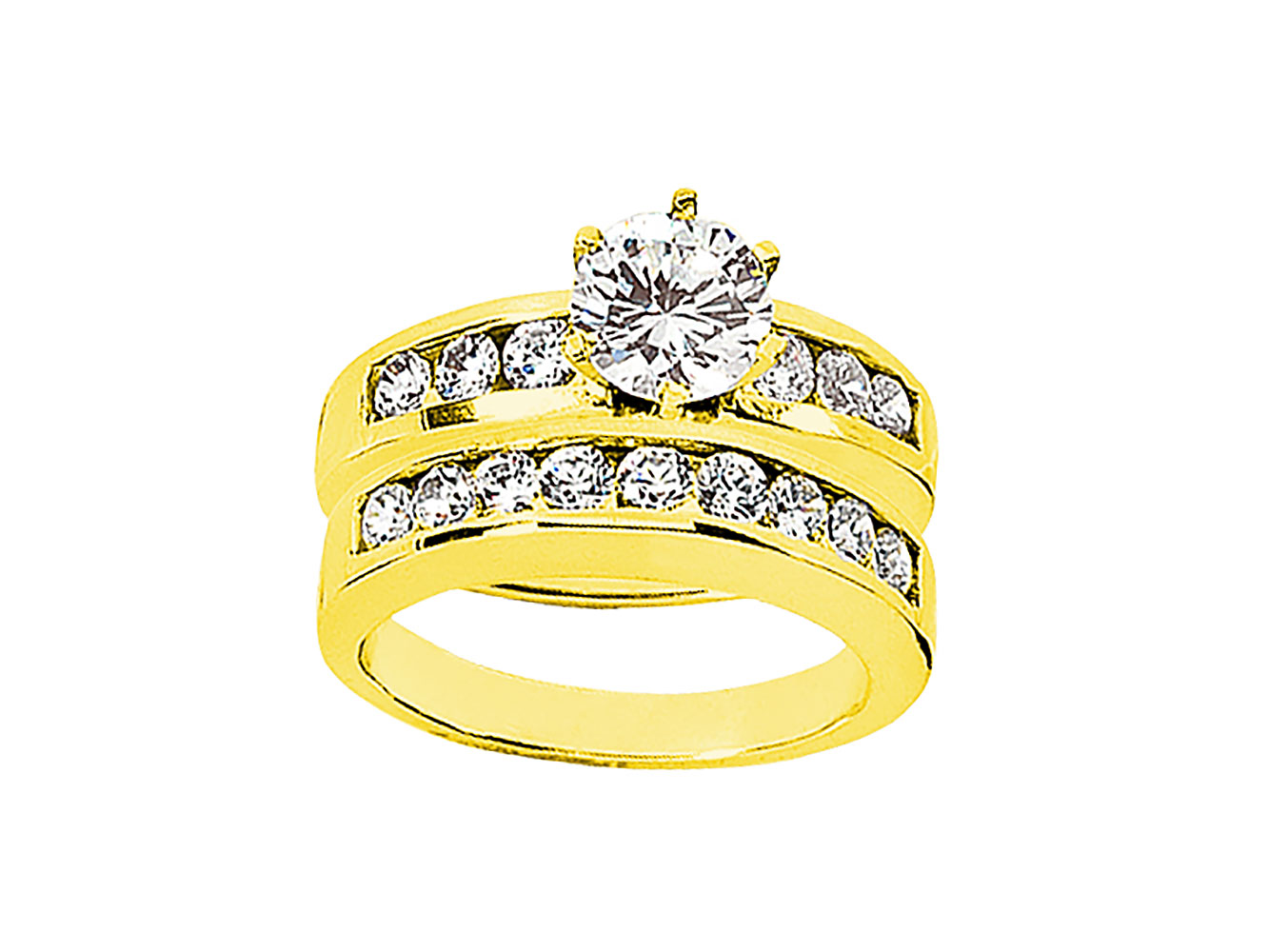 Genuine 1.50Ct Round Cut Diamond Engagement Ring Set Solid 10k Gold KL I1 - Picture 10 of 12