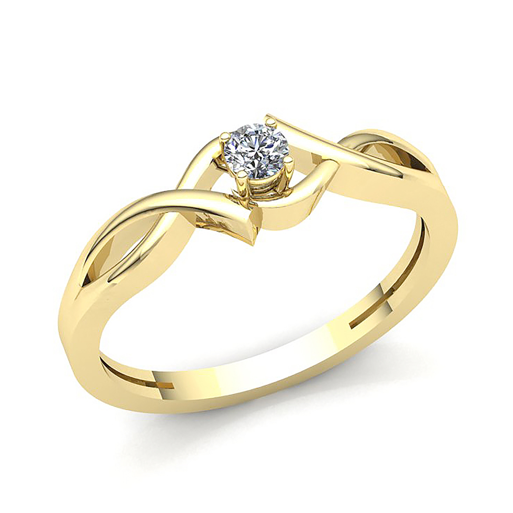 Natural 1/4ct Round Diamond Women's Bridal Solitaire Engagement Ring 14K Gold 