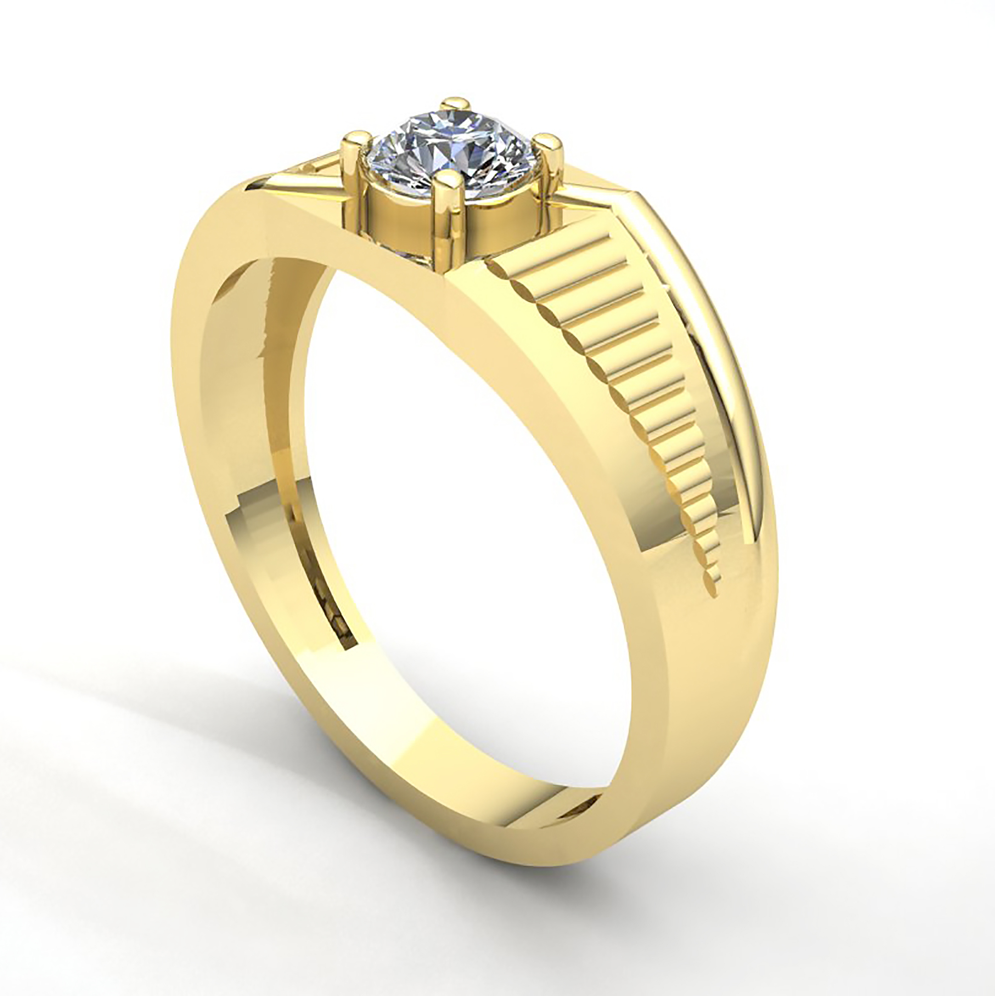 Natural 0.33ct Round Diamond Mens Solitaire Classic